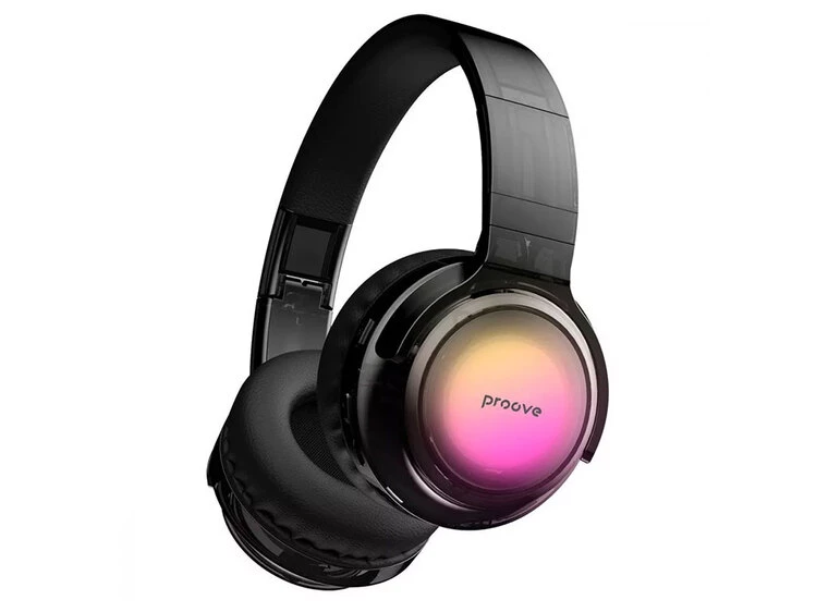 Bluetooth навушники Proove Crystal Galaxy RGB transparent black