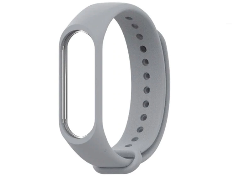 Силиконовый ремешок Mi Band 3/4 светло-серый