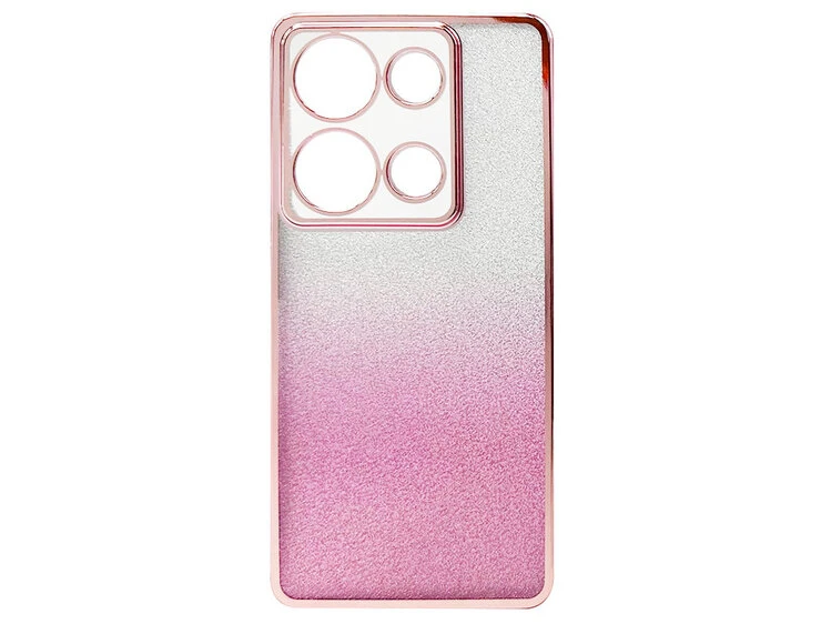 Накладка Ombre Glitter Redmi Note 13 Pro 4G/Poco M6 Pro 4G/Redmi Note 14S розовое золото