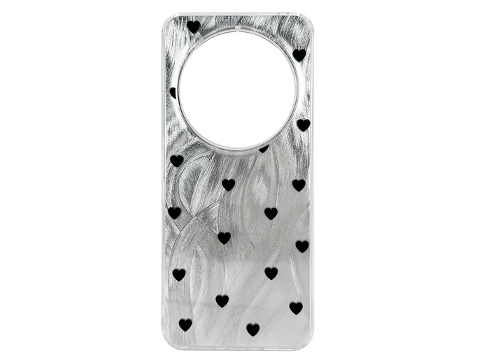 Накладка Paint Stroke Hearts Redmi 14C/A4/Poco C75 silver