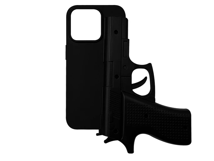 Накладка 3D Gun iPhone 15 Pro black