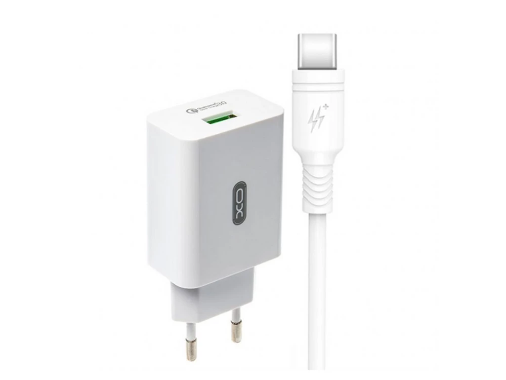 ЗУ XO L36 2в1 1USB/3.0A QC3.0 + кабель Type-C белый