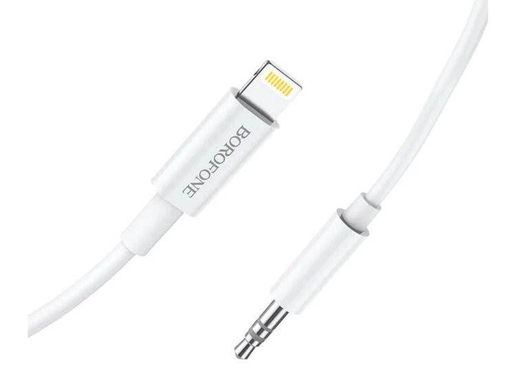 Кабель AUX Borofone BL18 3.5 to Lightning (1m) white