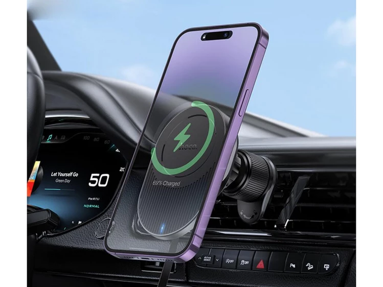 Держатель Hoco HW12 Магнитный Беспроводной Type-C черный