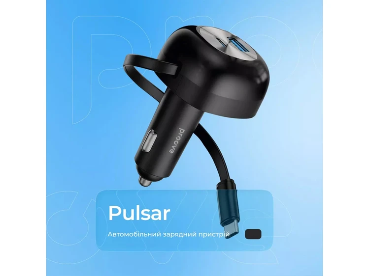 АЗП Proove Pulsar 65W USB/Type-C + кабель Type-C black