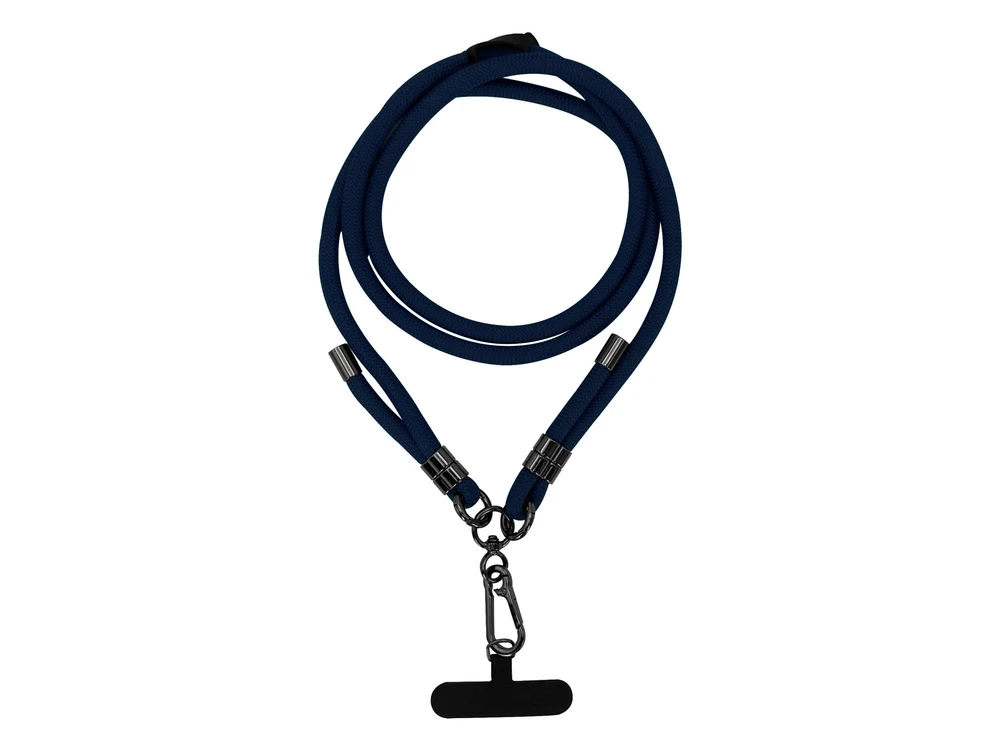 Ремінець-шнурок для телефону з карабіном (1.5m) dark blue