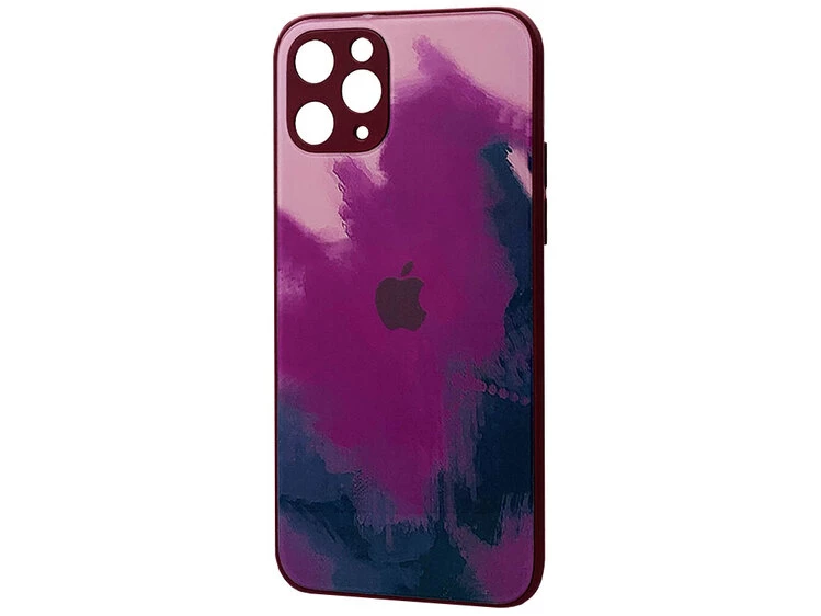 TPU+Glass Watercolor iPhone 11 Pro Max wine
