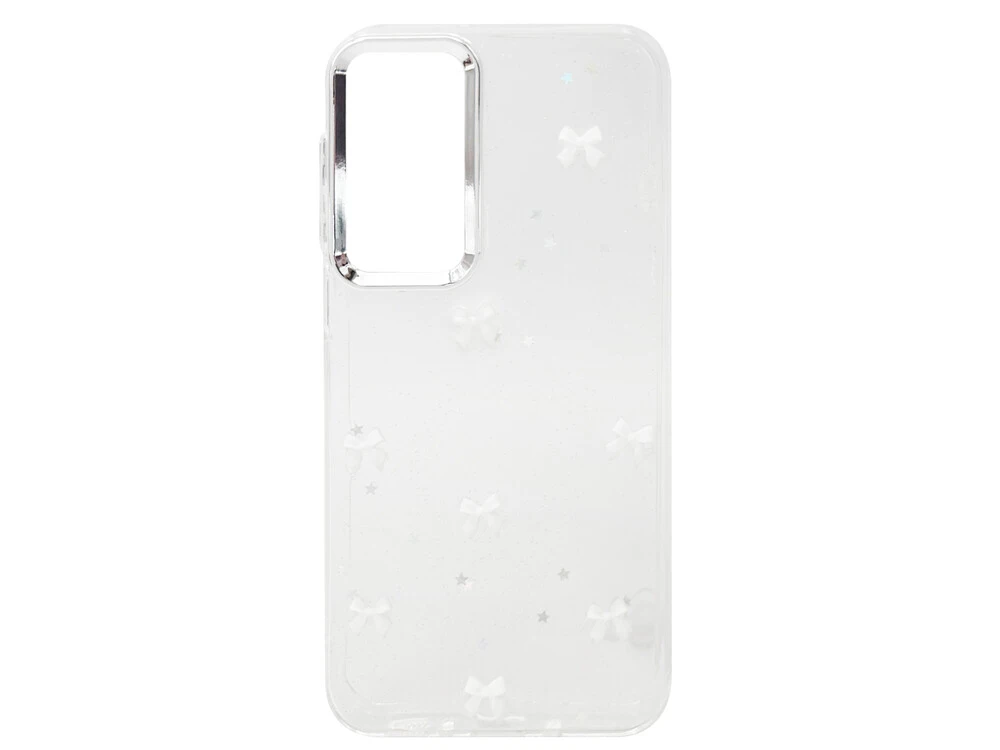 Накладка 3D Silver White Bow Glitter Samsung A26 clear