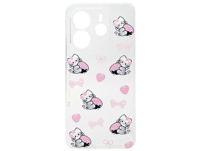Накладка TPU Clear Joy Redmi Note 14 4G strawberry cats