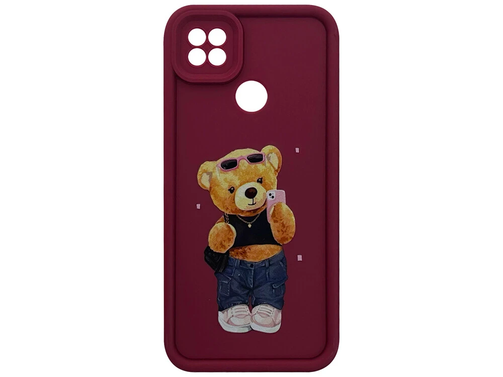 TPU Bear Camera Redmi 9C/10A marsala