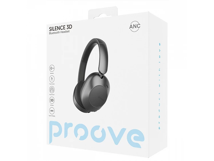 Bluetooth навушники Proove Silence 3D ANC dark gray