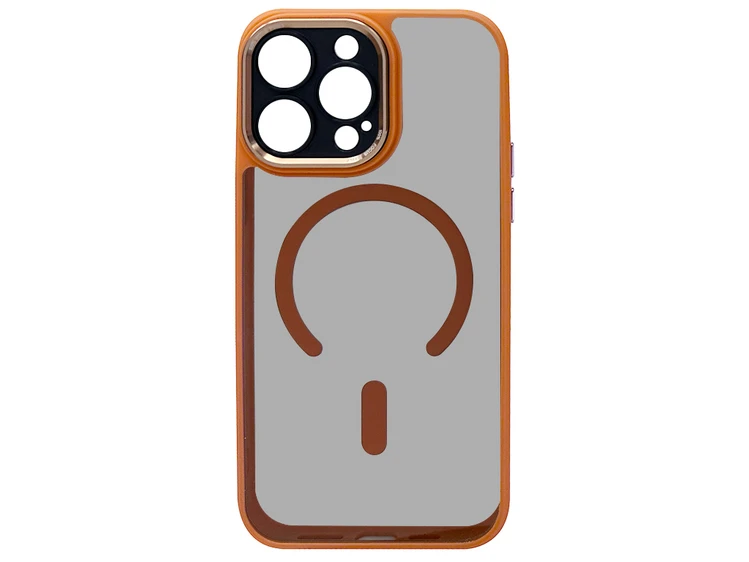 Накладка Metal Protection MagSafe iPhone 16 Pro Max orange
