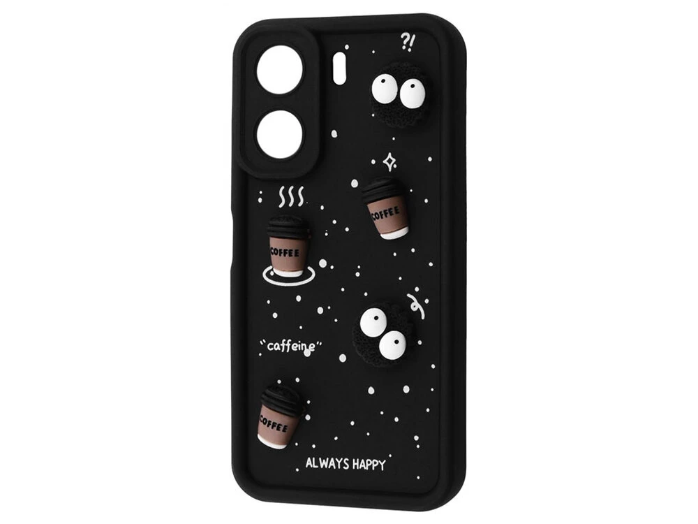 TPU 3D Игрушки Кофе Камера Redmi 13C/Poco C65 черный