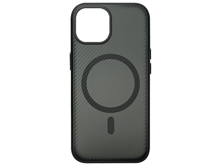 Накладка Carbon Fibre MagSafe iPhone 15 grey
