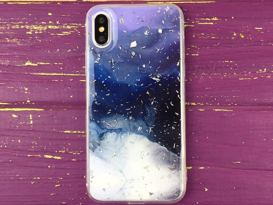 MraMor Confetti iPhone Xs Max Dark blue/Silver