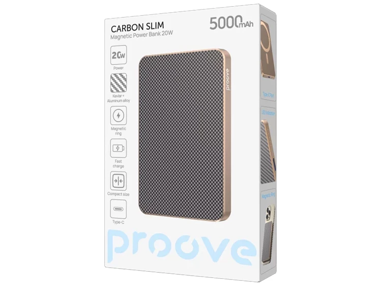 Power Bank Proove Carbon Slim MagSafe 5000mAh 20W sunflare