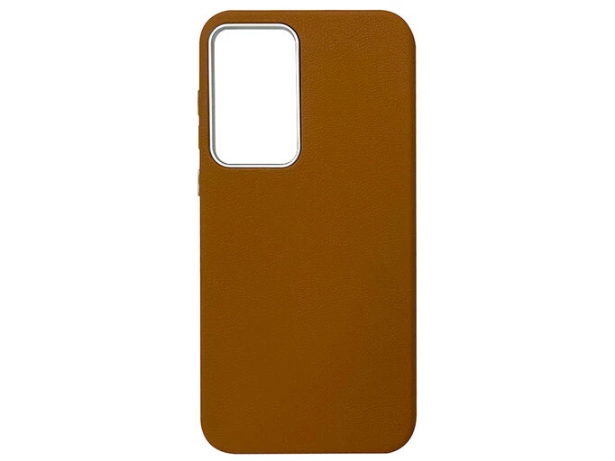 Leather Case Metal Buttons Samsung S24 brown