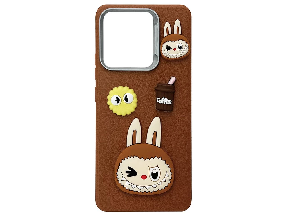 TPU Leather Toys Labubu Redmi Note 13 brown