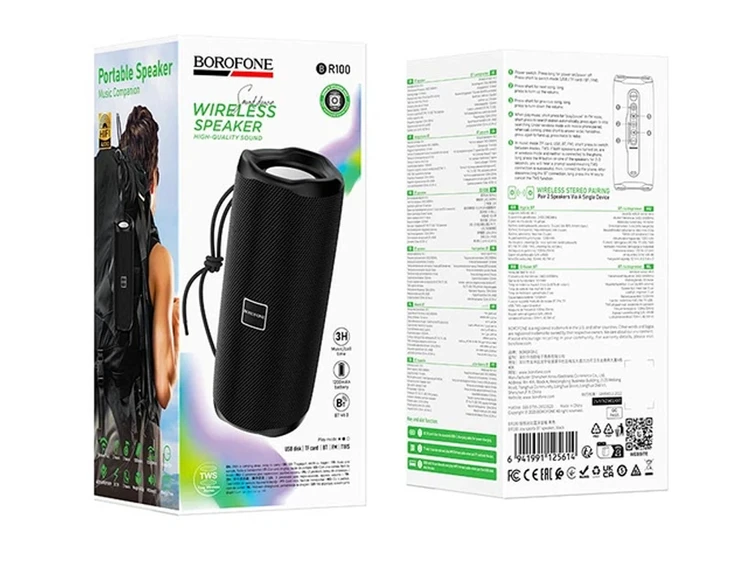 Bluetooth колонка BOROFONE BR100 Joy sports BT speaker black