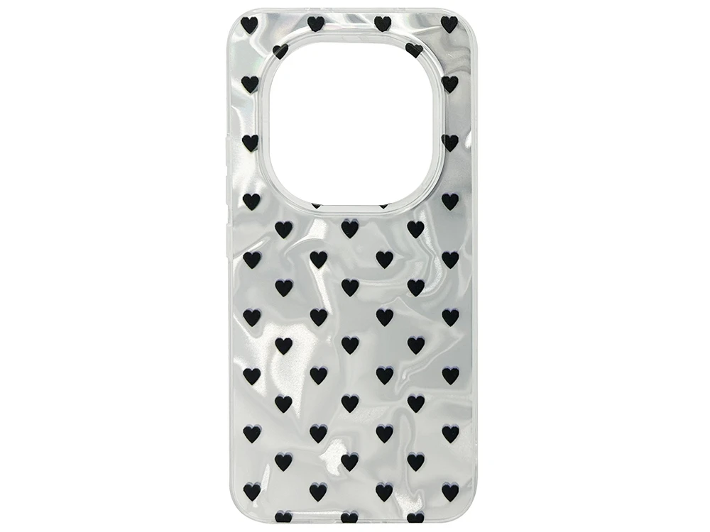 Накладка Paint Stroke Hearts Redmi Note 15 Pro+ silver