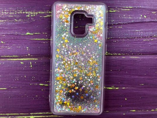 Акваріум блискітки Samsung A8 Pink