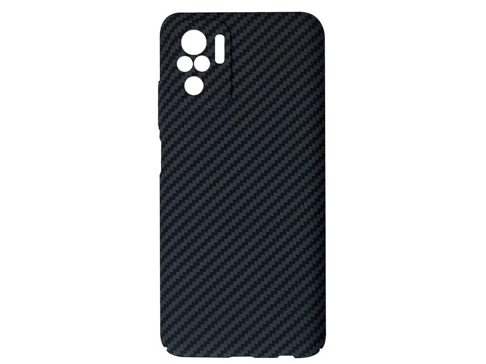 Пластиковый углеродный чехол для Redmi Note 10/10s/Poco M5s черный