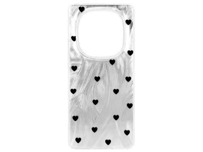 Накладка Paint Stroke Hearts Redmi Note 14 Pro silver