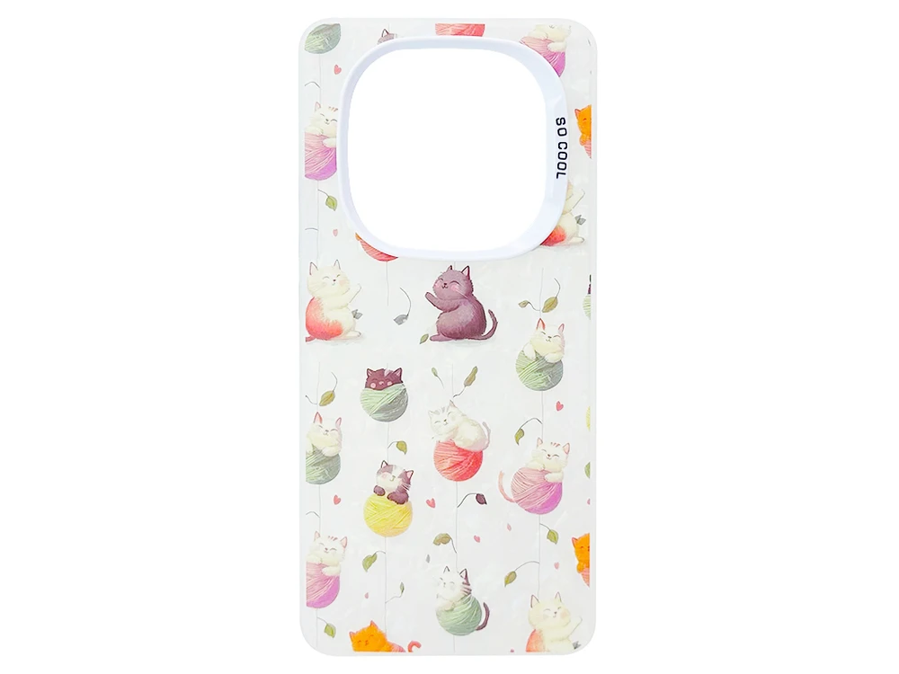 Накладка So Cool Print Glitter Shell Redmi Note 14 Pro 4G cat with threads