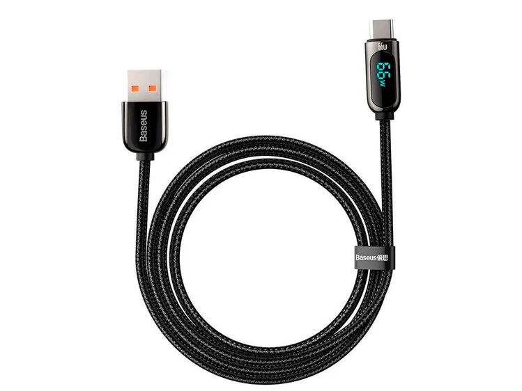 Кабель Baseus Display Fast Charging Type-C 66W (1m) black