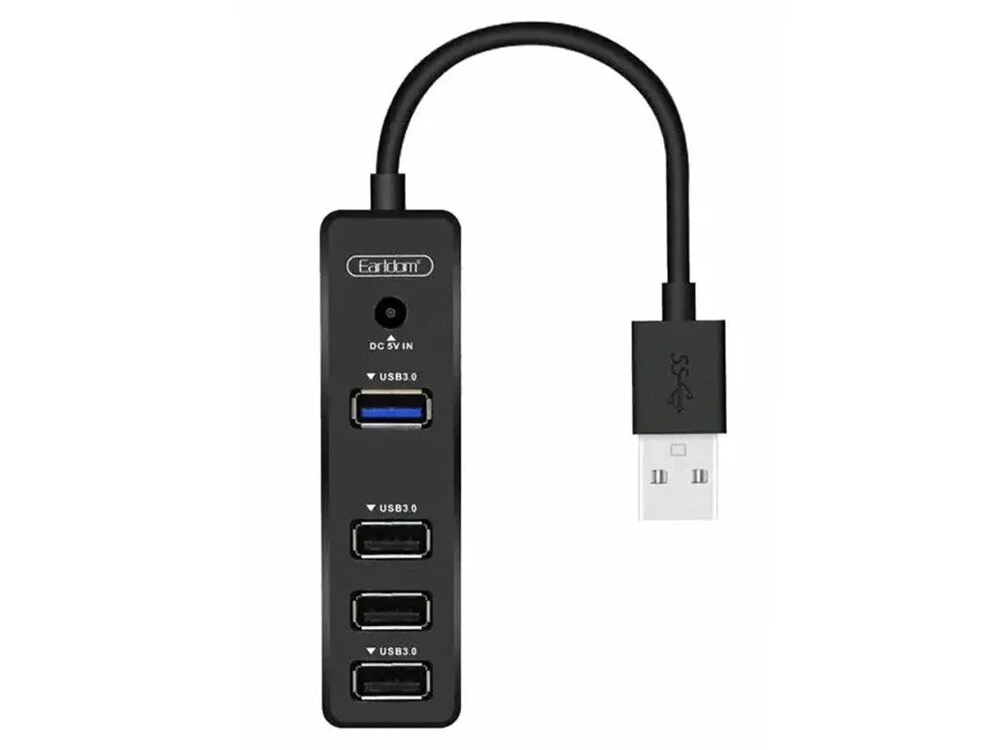 USB 3.0 HUB Earldom ET-HUB08 4 in1+кабельType-C (0.25m)