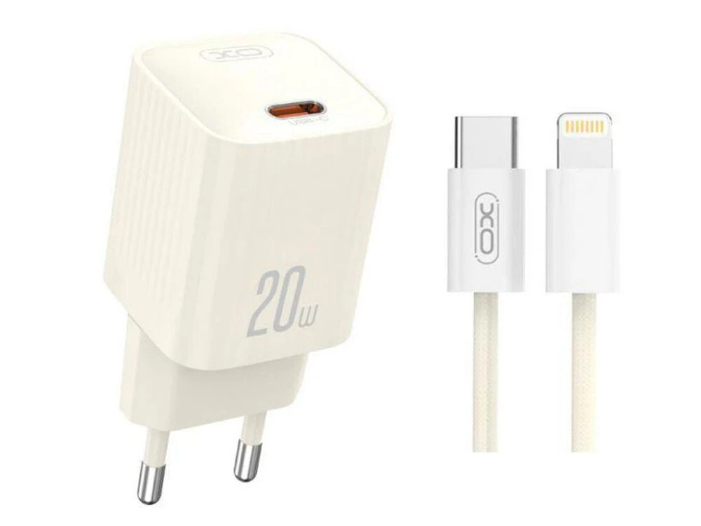 МЗП XO L146 1Type-C/20W+ кабель Type-C-Lightning beige