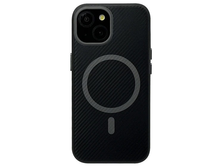 Накладка Carbon Fibre MagSafe iPhone 15 grey