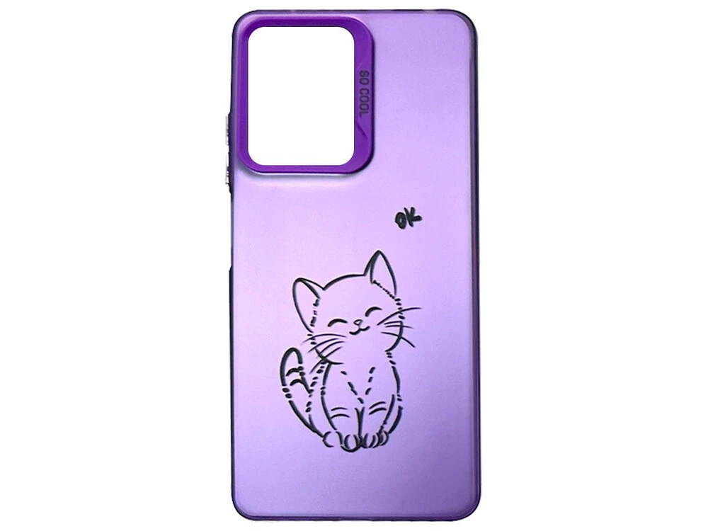 Чехол So Cool Matte Cat для Redmi Note 12 Pro 5G фиолетовый