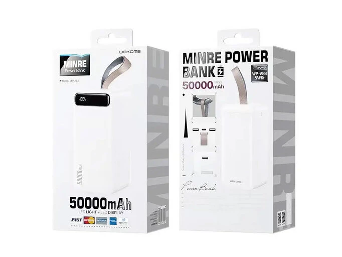 Повербанк Minre WP-283 LED 50000mAh белый