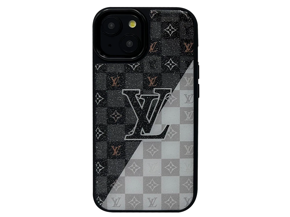 Накладка Luxury Shine LV iPhone 15 black
