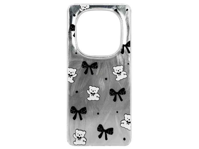 Накладка Paint Stroke Teddy Bears and Bows Redmi Note 14 Pro silver