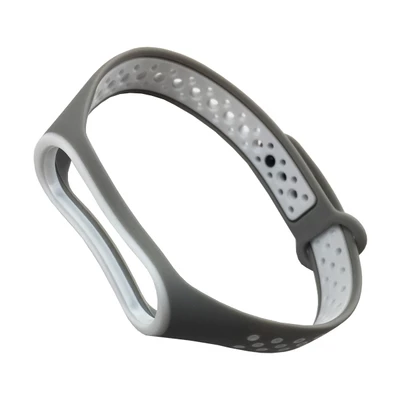 Ремінець силікон Sport Mi Band 3/4 gray/white