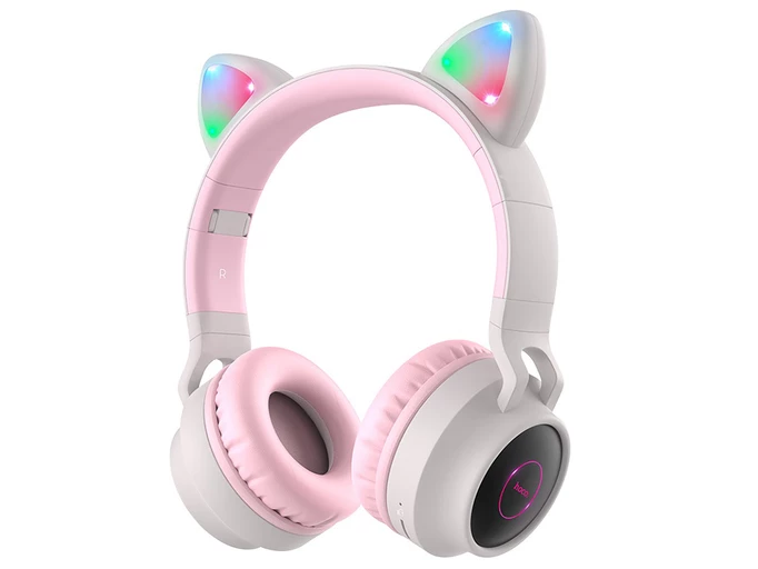 Наушники HOCO W27 CAT EAR Wireless Pink/Gray