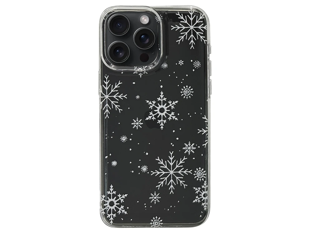 Накладка Silicone Snowflake Pattern iPhone 15 Pro Max clear