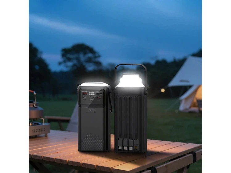 Power Bank XO PR285 30000 mAh lightning/micro/Type-C/USB + LED Lamp black