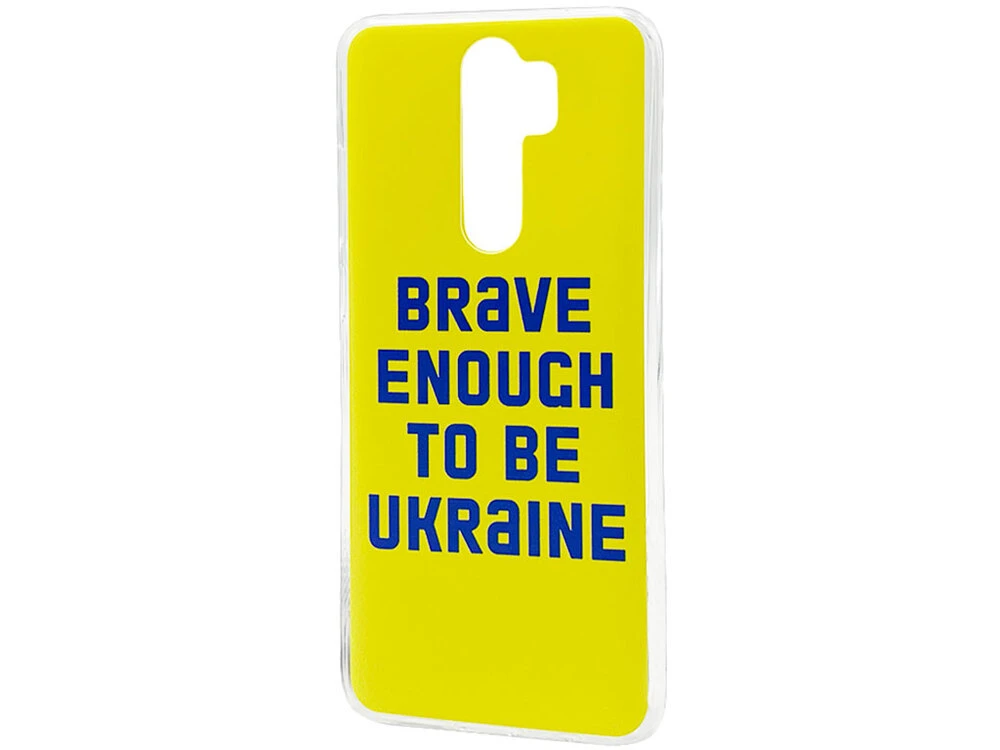 Ультра силікон Print UA Note 8 Pro Brave enough to be Ukraine yellow