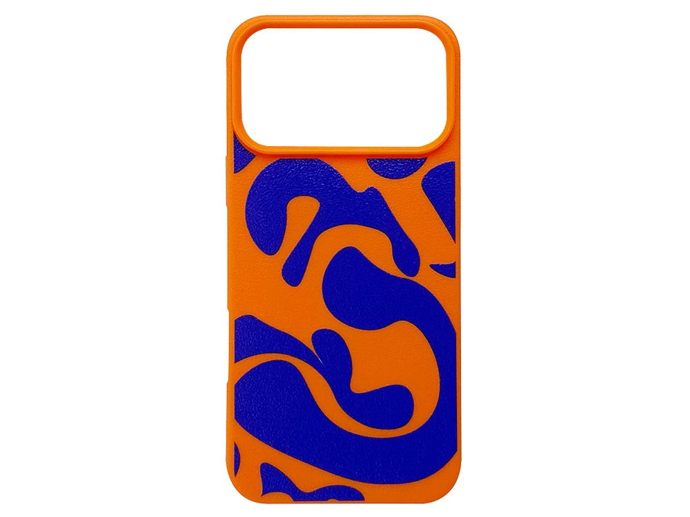 Накладка Silicone Print abstraction iPhone 17 Pro Max blue/orange
