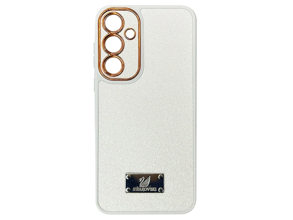 Накладка Sand Swarovski Camera Samsung A35 white