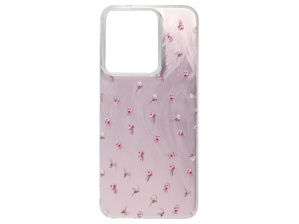 Накладка Paint Stroke Flowers 13/Poco M6 pink