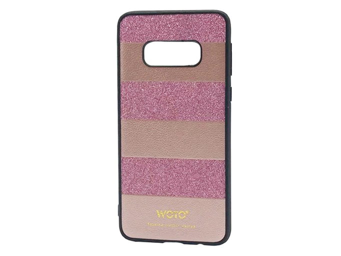 Накладка шкіра SIBLING glitter Samsung S10e Pink