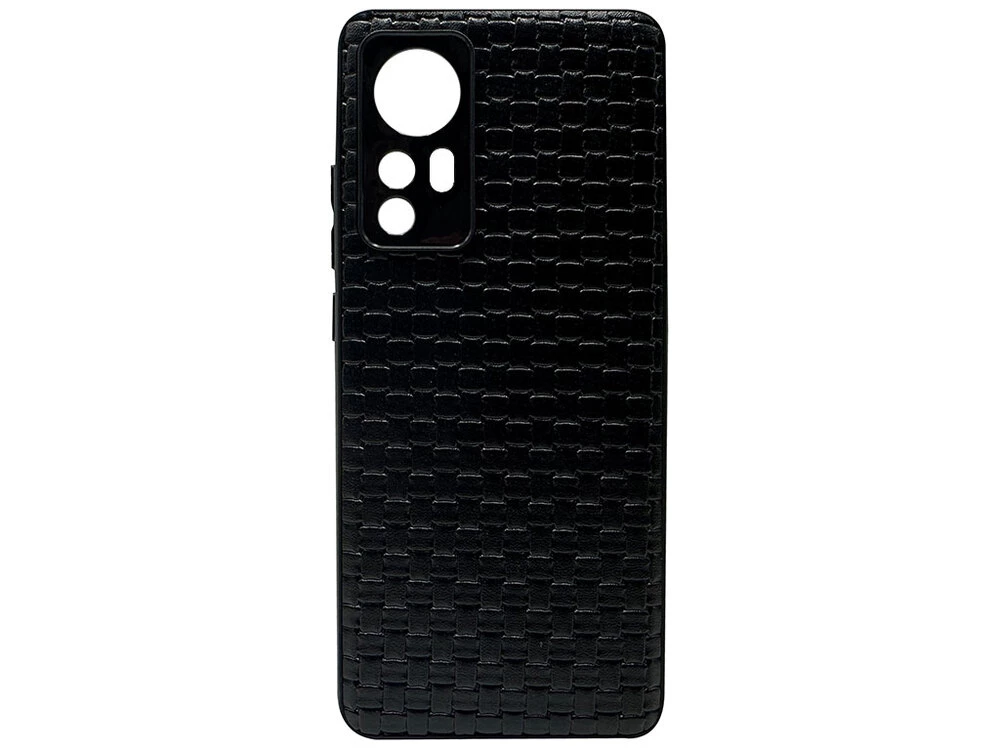 Накладка Leather Wicker Xiaomi 12/12X black
