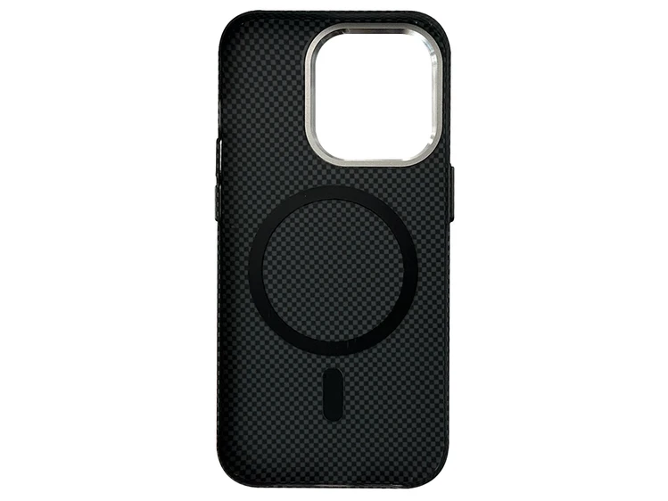 Накладка Elite Carbonique MagSafe Metal Frame iPhone 14 Pro black grey