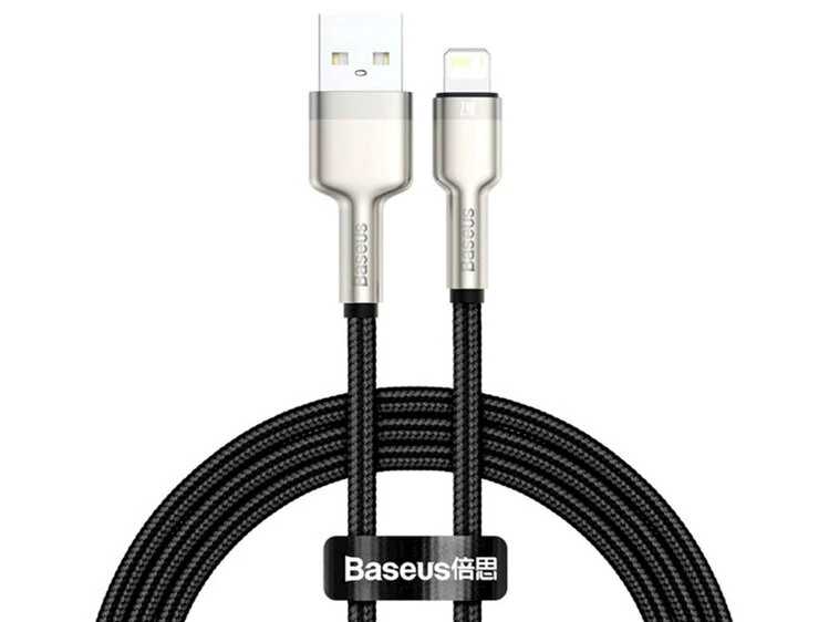 Кабель Baseus Cafule Metal Lightning 2.4A (0.25m) black