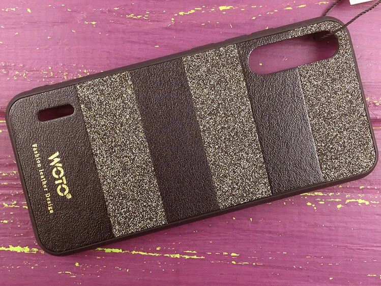 Накладка кожа SIBLING glitter Mi 9 Lite/CC9 Black