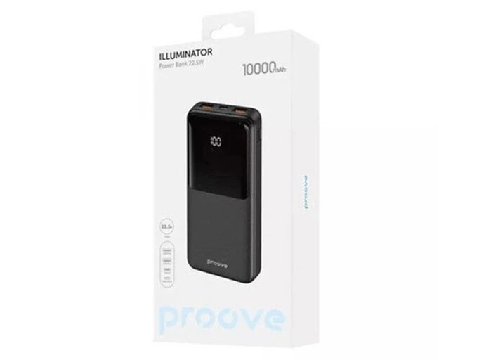 Power Bank Proove Illuminator 10000mAh 22.5W черный